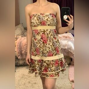 Boutique Floral Convertible Skirt/Strapless Dress